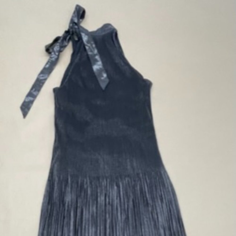 KOOKAI: Pleated Metallic Dress
